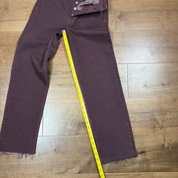 RE/DONE Originals 70s Ultra High Rise Stove Pipe Jeans size 24 Washed Plum NWT - Picture 3 of 9